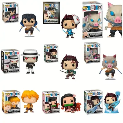 Nine boxed anime collectible figures in a three by three grid, each in a clear-fronted window box